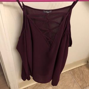 Charlotte Russe off shoulder maroon top